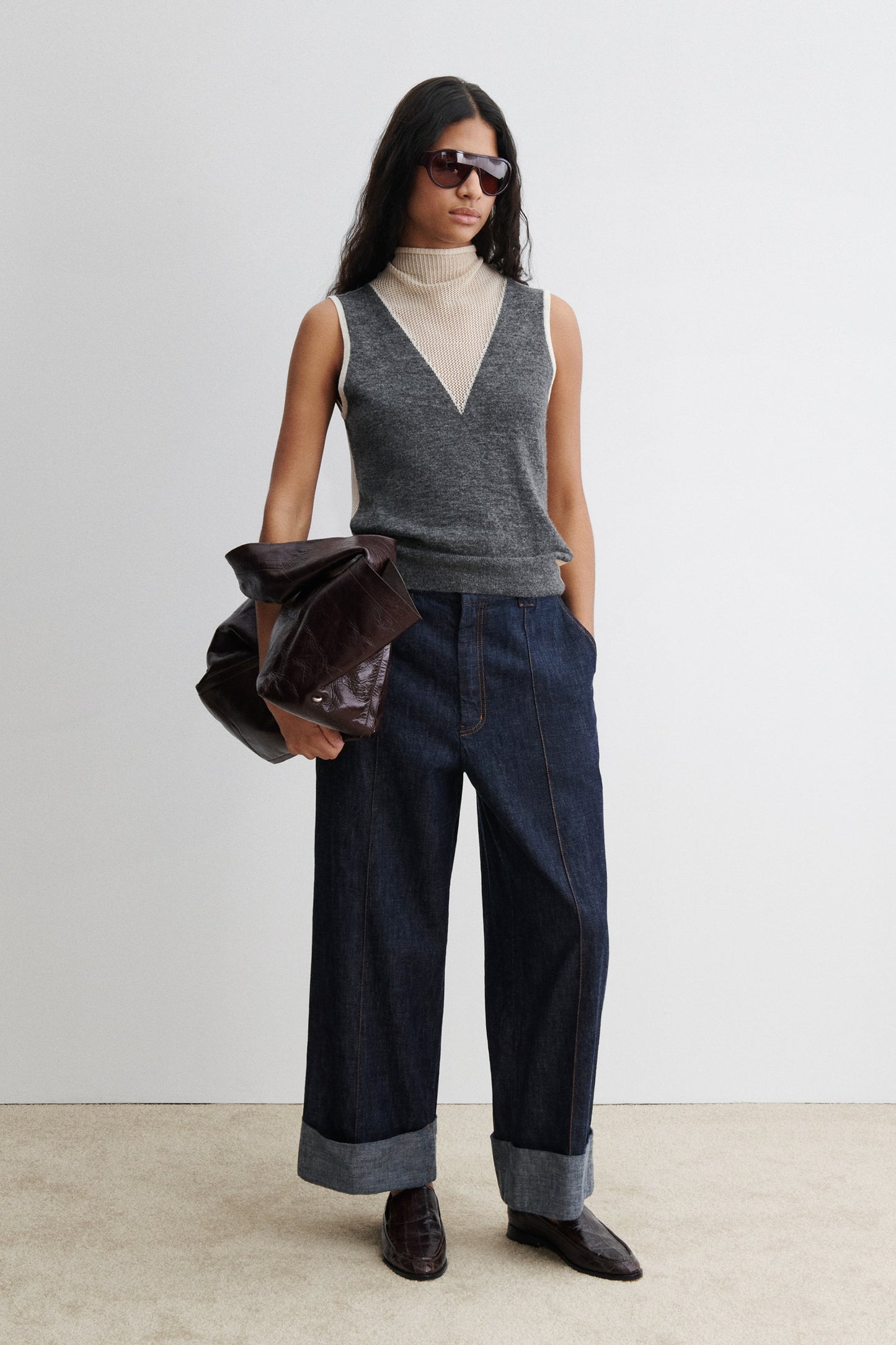 Rachel Comey | Horwill Top Charcoal-Cream