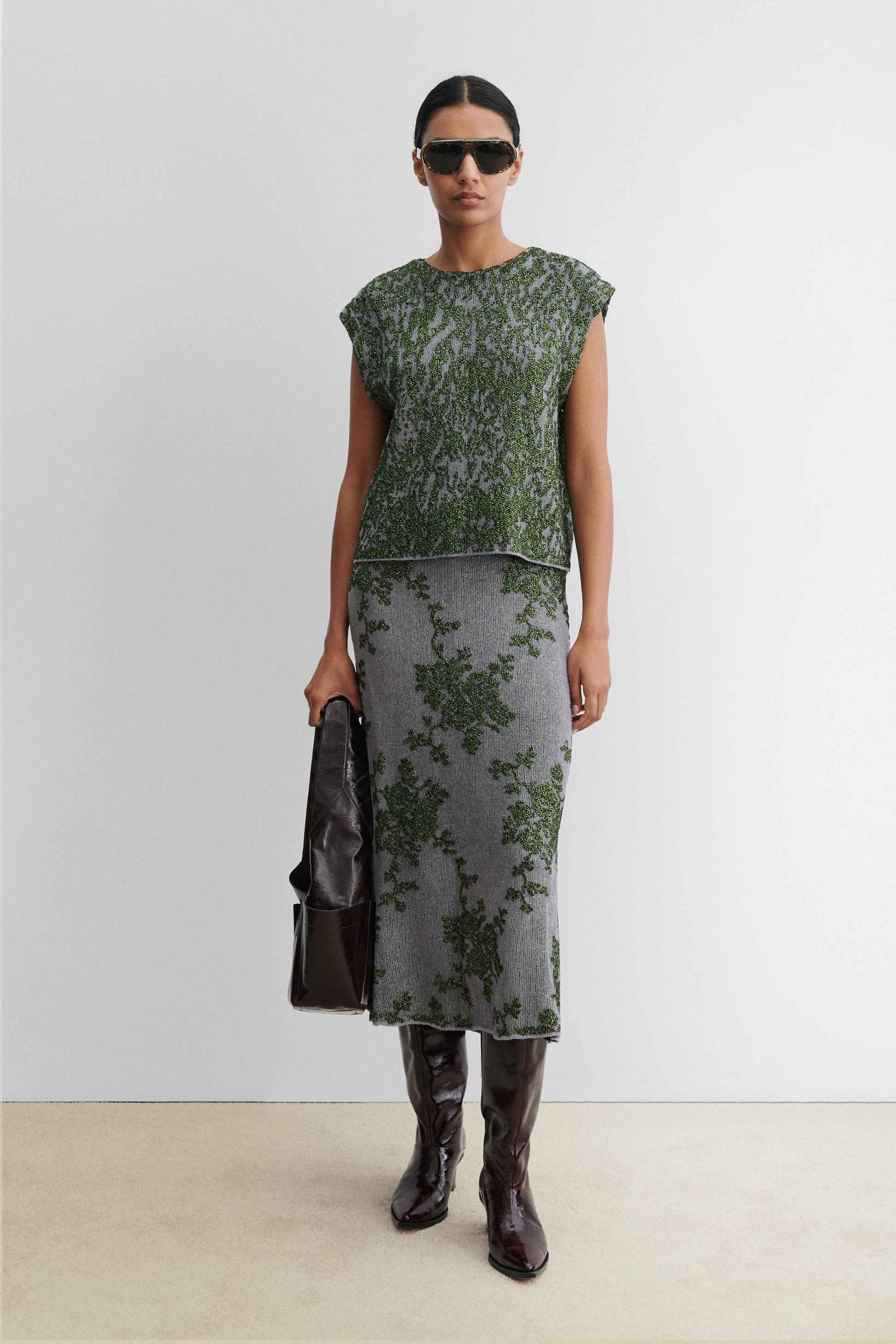 Rachel Comey | Broccada Skirt Dove-Green