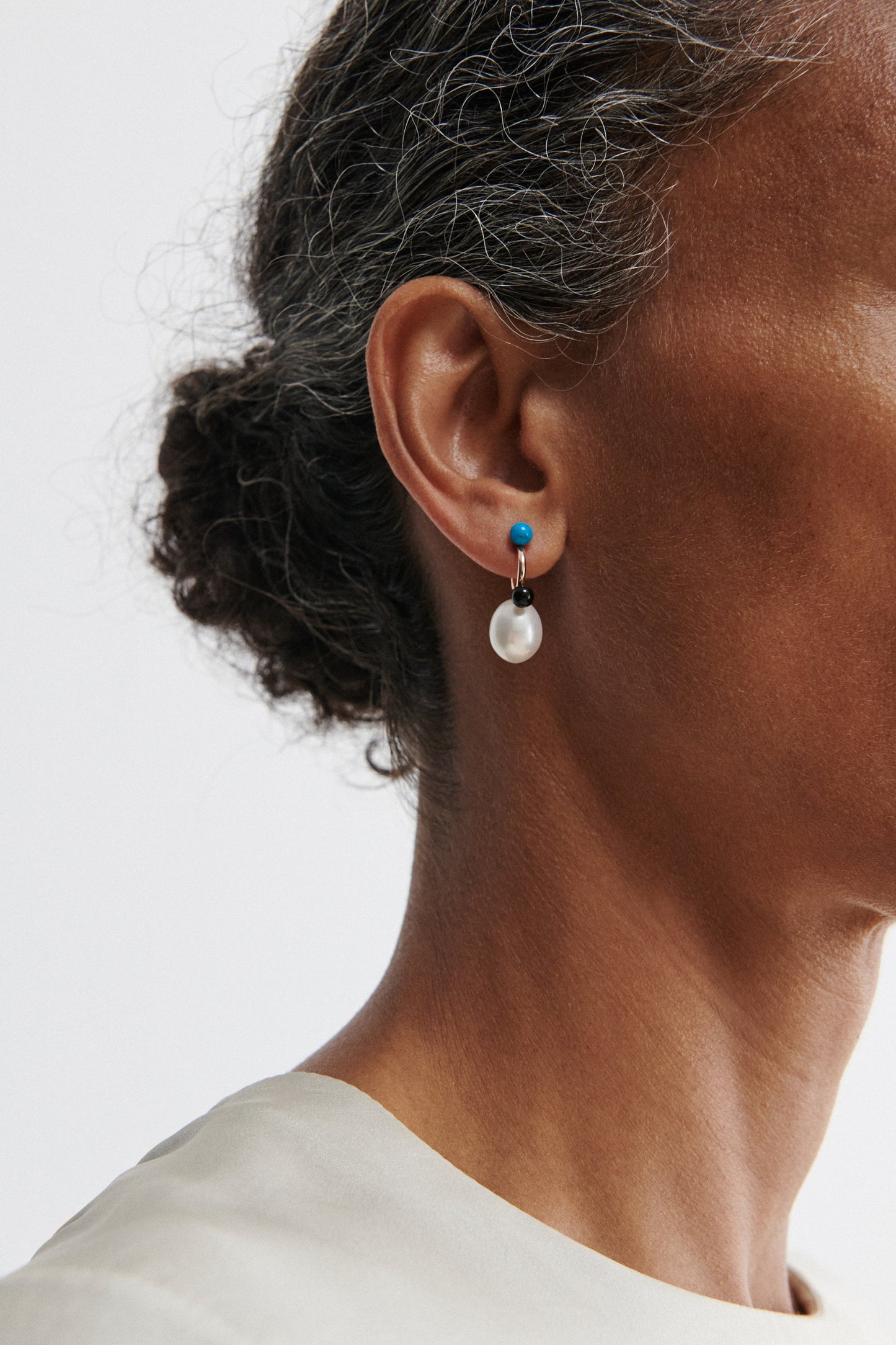 Rachel Comey | Quarry Opale X RC Earring Single Turquoise Black Onyx Pearl