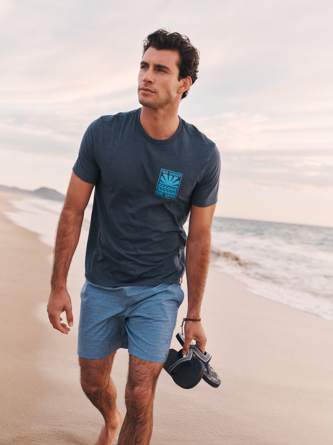 Fair Harbor Kismet Tee - Navy Sun Rays Surf Supply