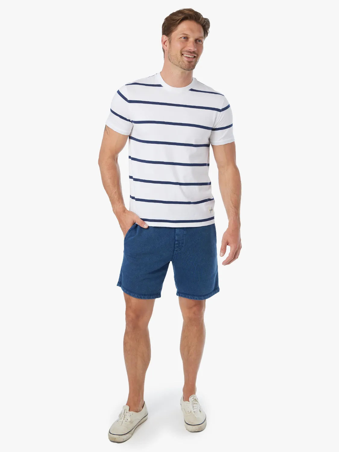 Fair Harbor Saltaire Tee - Beach Navy Stripe