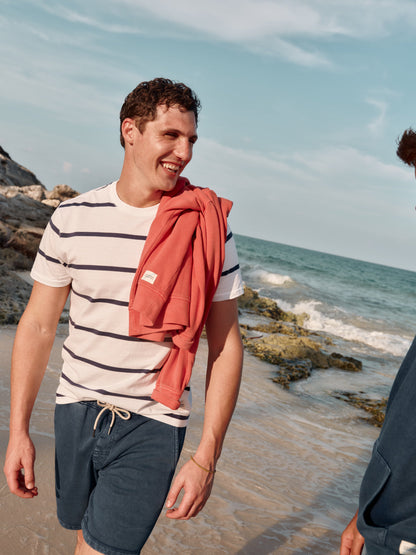 Fair Harbor Saltaire Tee - Beach Navy Stripe