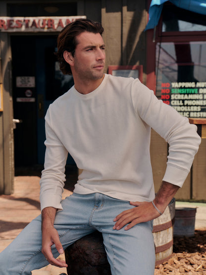 Fair Harbor Hudson Waffle Crew - Heather Grey
