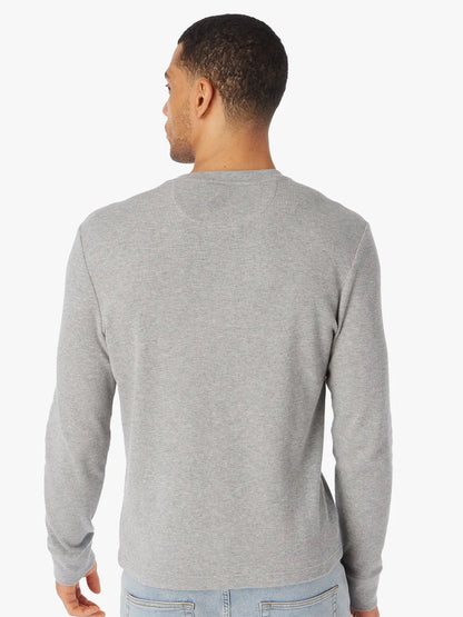 Fair Harbor Hudson Waffle Henley - Heather Grey