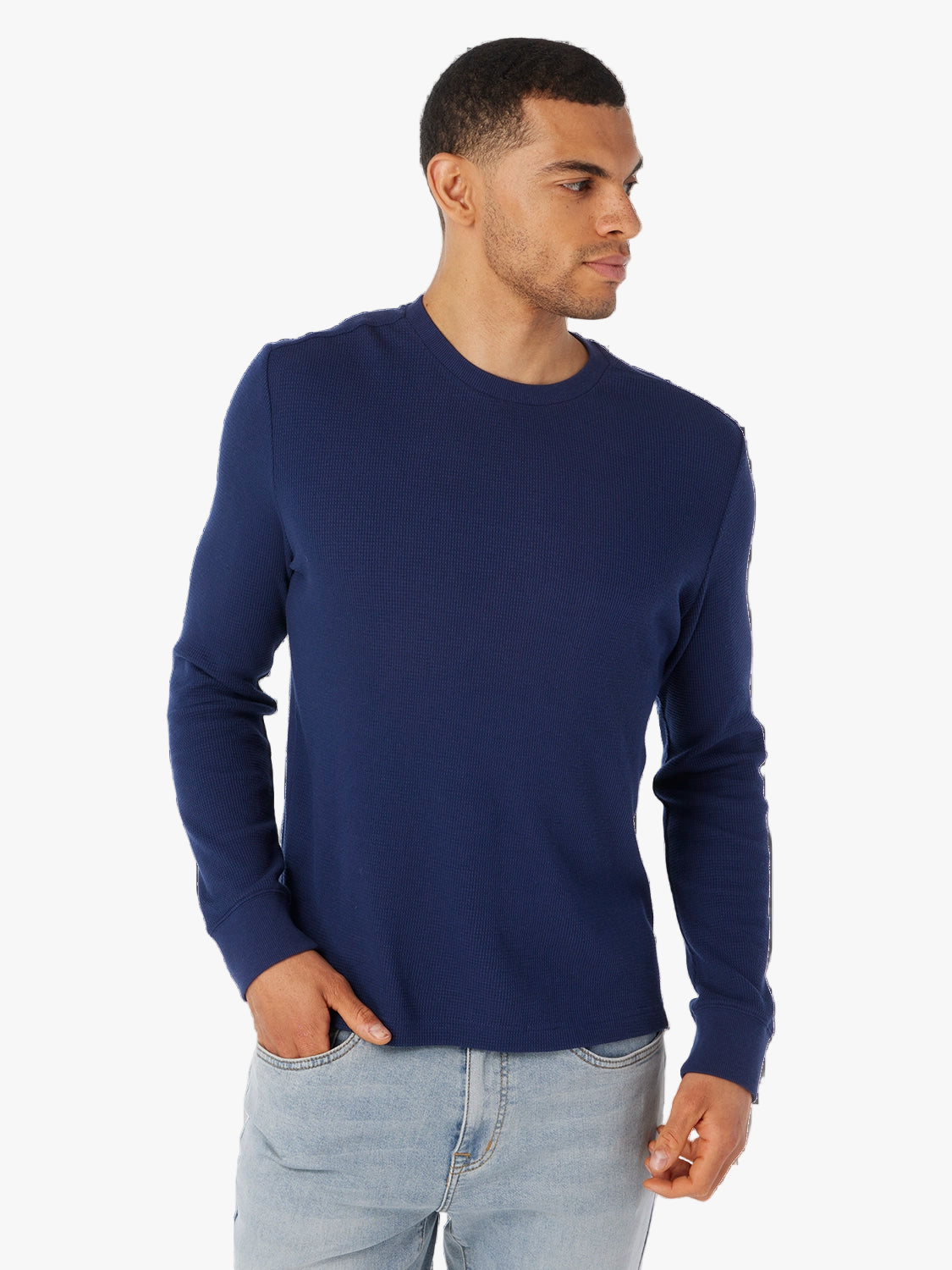 Fair Harbor Hudson Waffle Crew - Navy