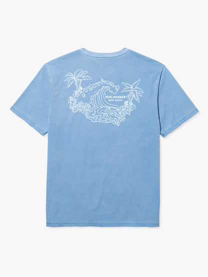 Fair Harbor Saltaire Graphic Tee - Light Blue Surf The Wave