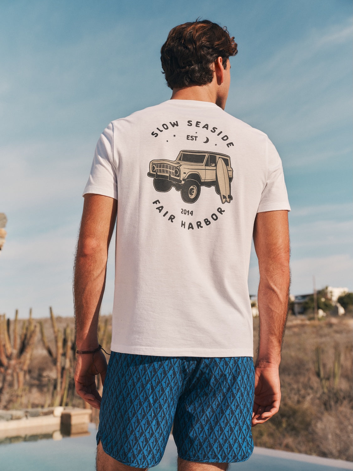 Fair Harbor Kismet Tee - White Slow Seaside Bronco