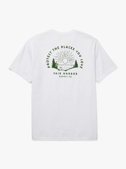 Fair Harbor Saltaire Graphic Tee - White Sunrise Lakeside