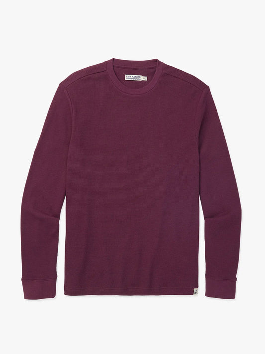 Fair Harbor Hudson Waffle Crew - Burgundy