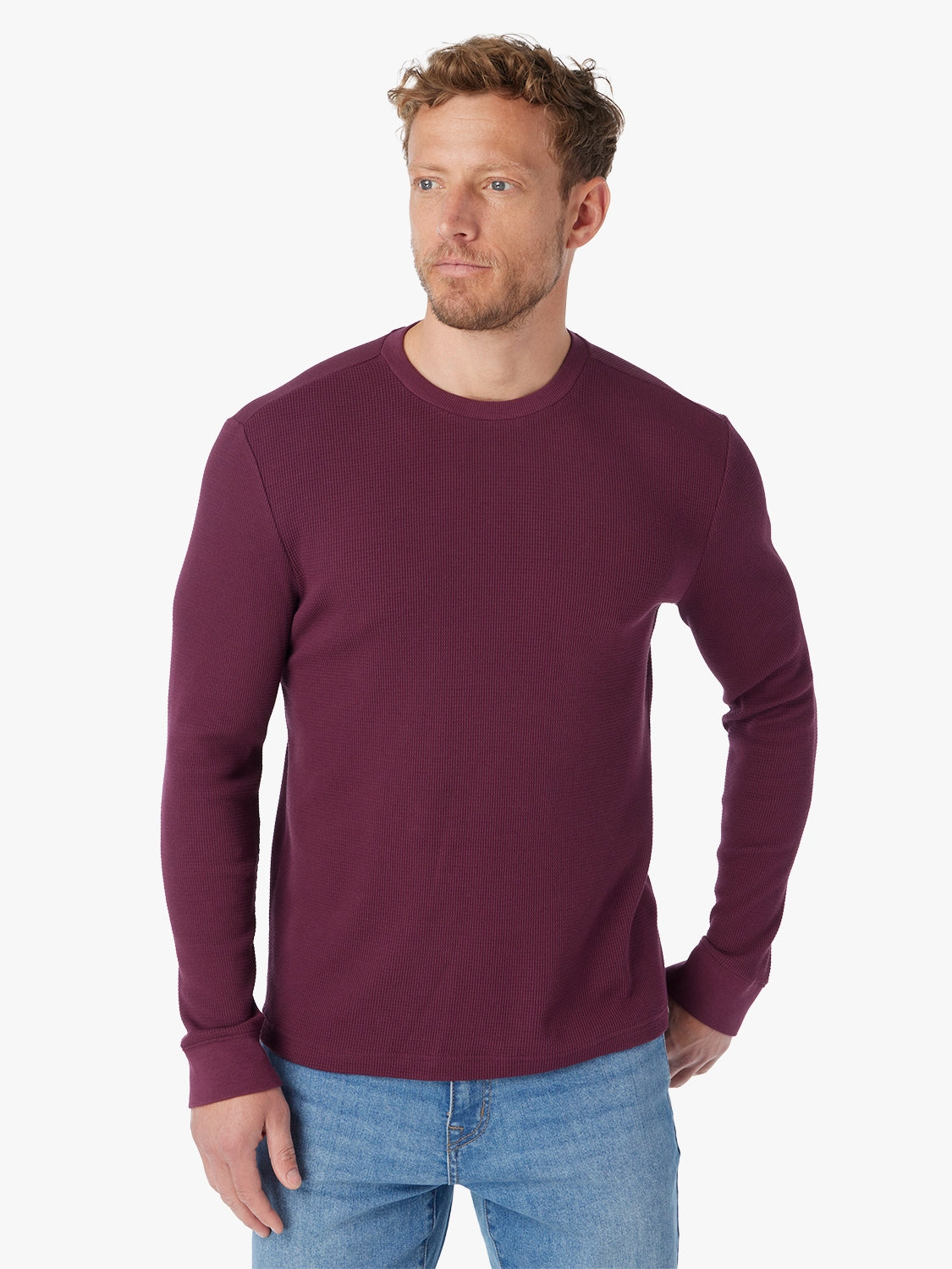 Fair Harbor Hudson Waffle Crew - Burgundy
