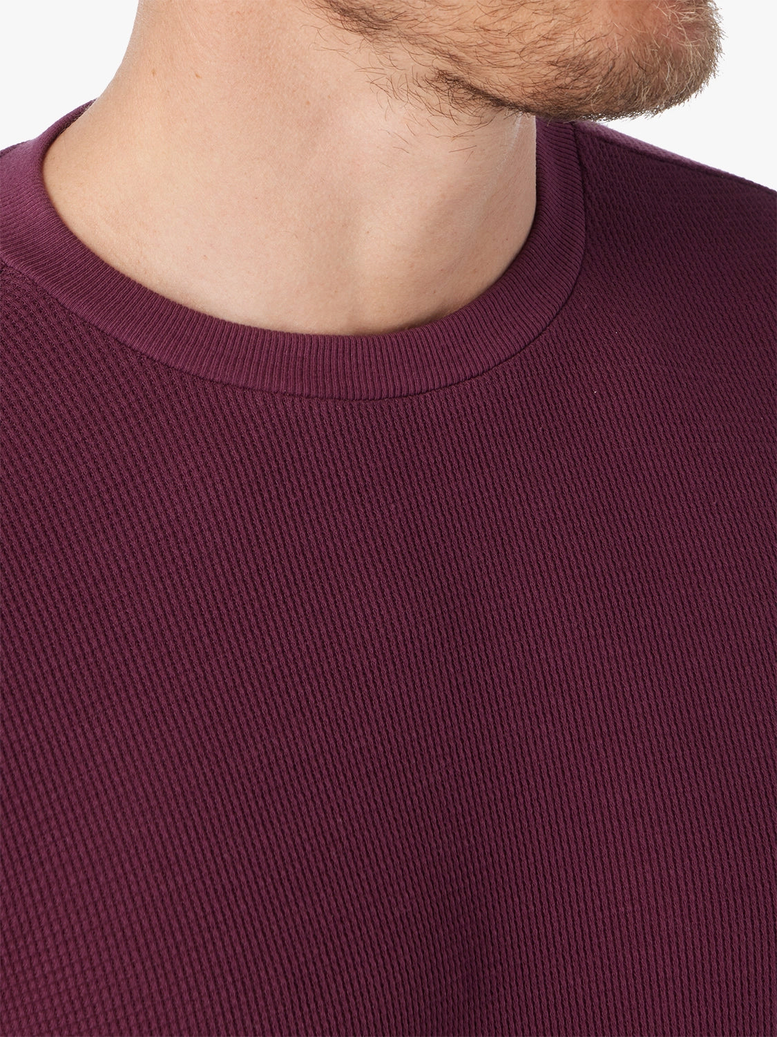 Fair Harbor Hudson Waffle Crew - Burgundy