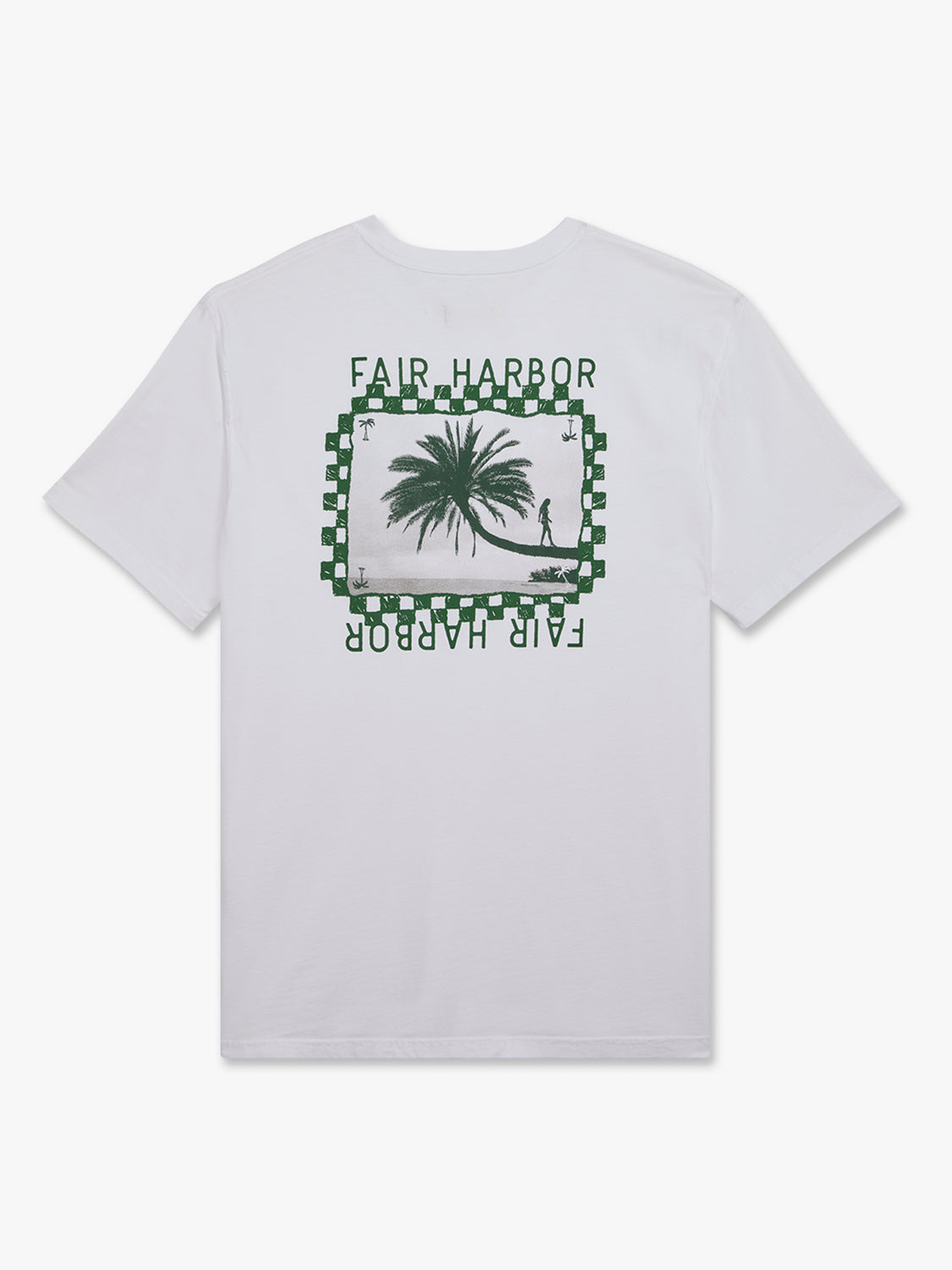 Fair Harbor Saltaire Graphic Tee - White Checkered Palms