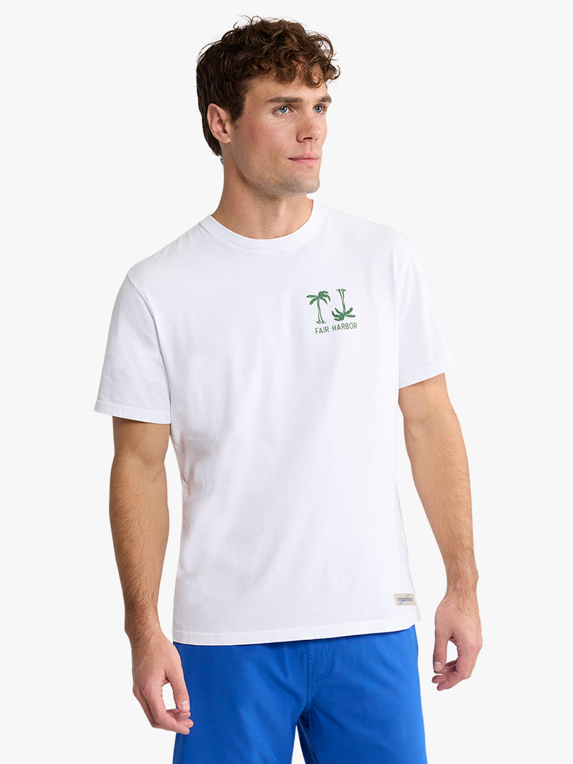 Fair Harbor Saltaire Graphic Tee - White Checkered Palms