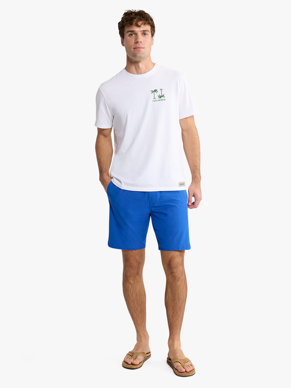 Fair Harbor Saltaire Graphic Tee - White Checkered Palms