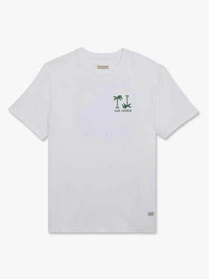 Fair Harbor Saltaire Graphic Tee - White Checkered Palms