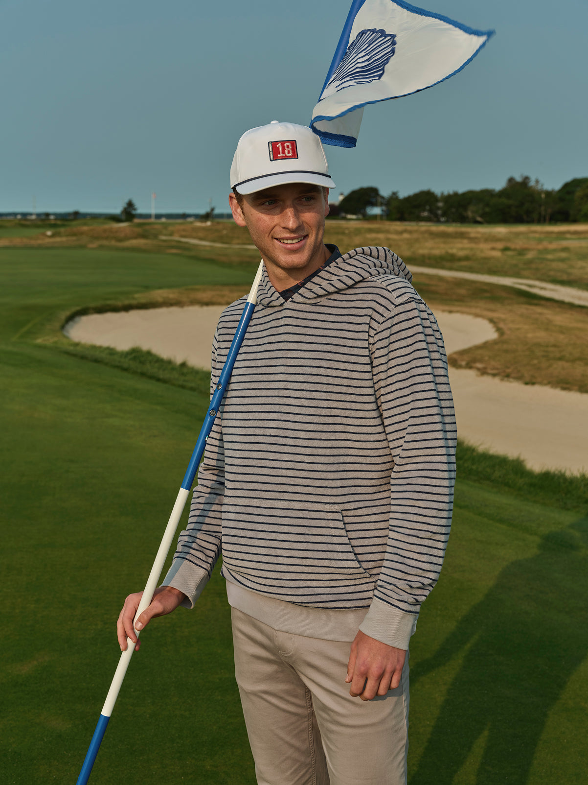 Fair Harbor Ravello Terry Hoodie - Nautical Stripe
