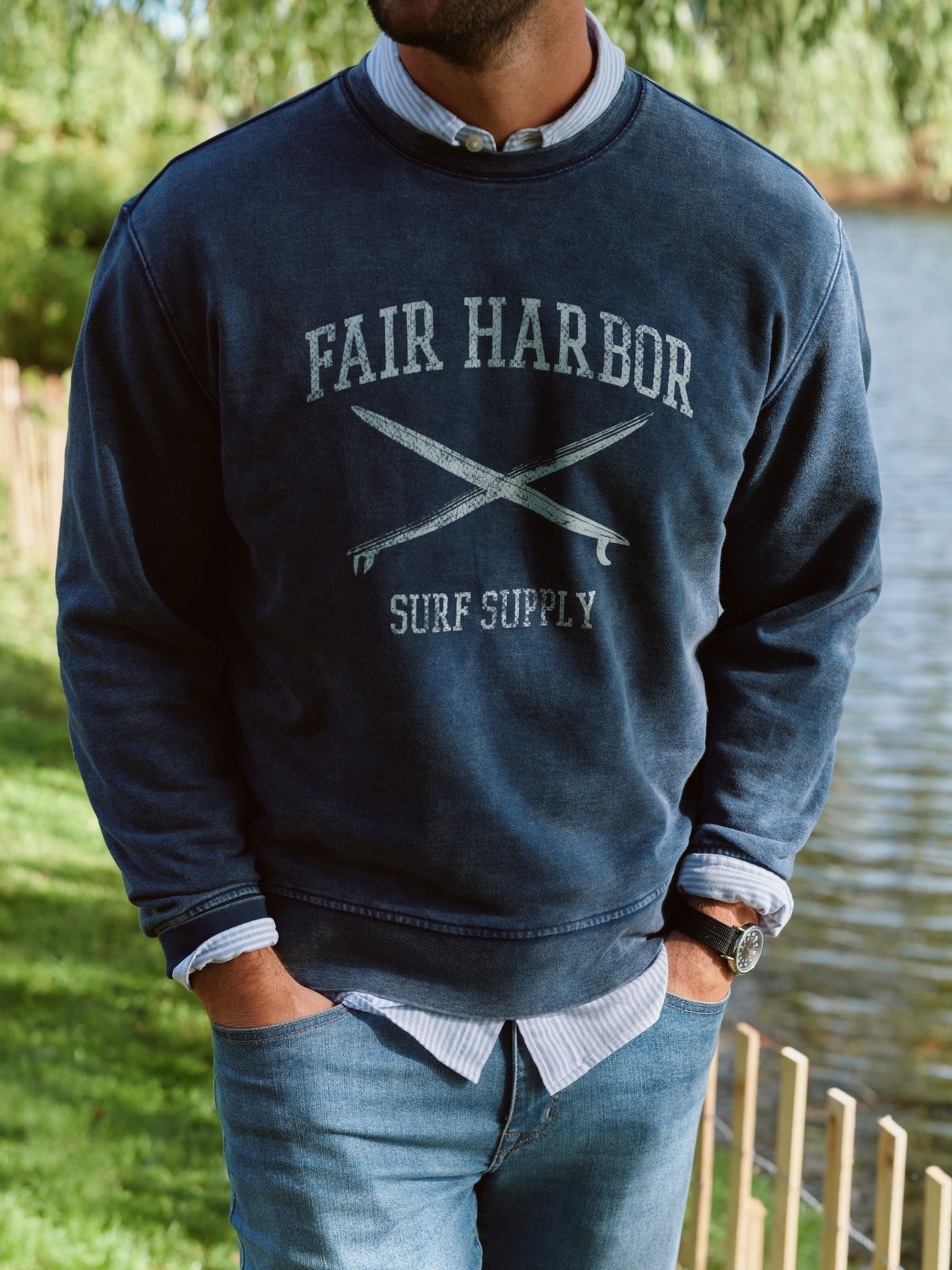 Fair Harbor Saltaire Graphic Crewneck - Ivory FH Hotel