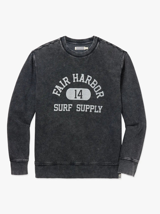 Fair Harbor Saltaire Graphic Crewneck - Black Collegiate