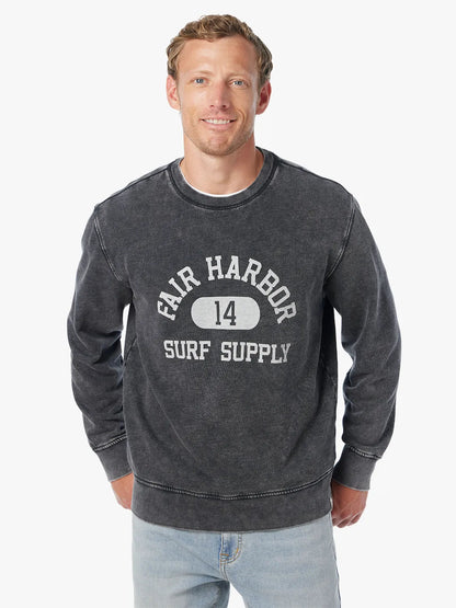 Fair Harbor Saltaire Graphic Crewneck - Black Collegiate