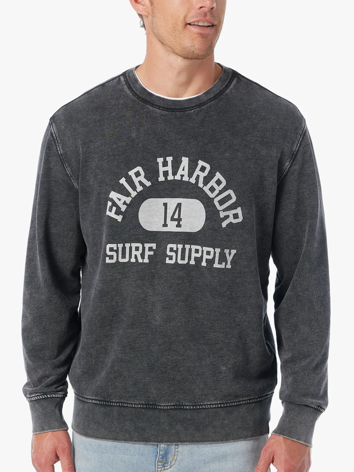 Fair Harbor Saltaire Graphic Crewneck - Black Collegiate