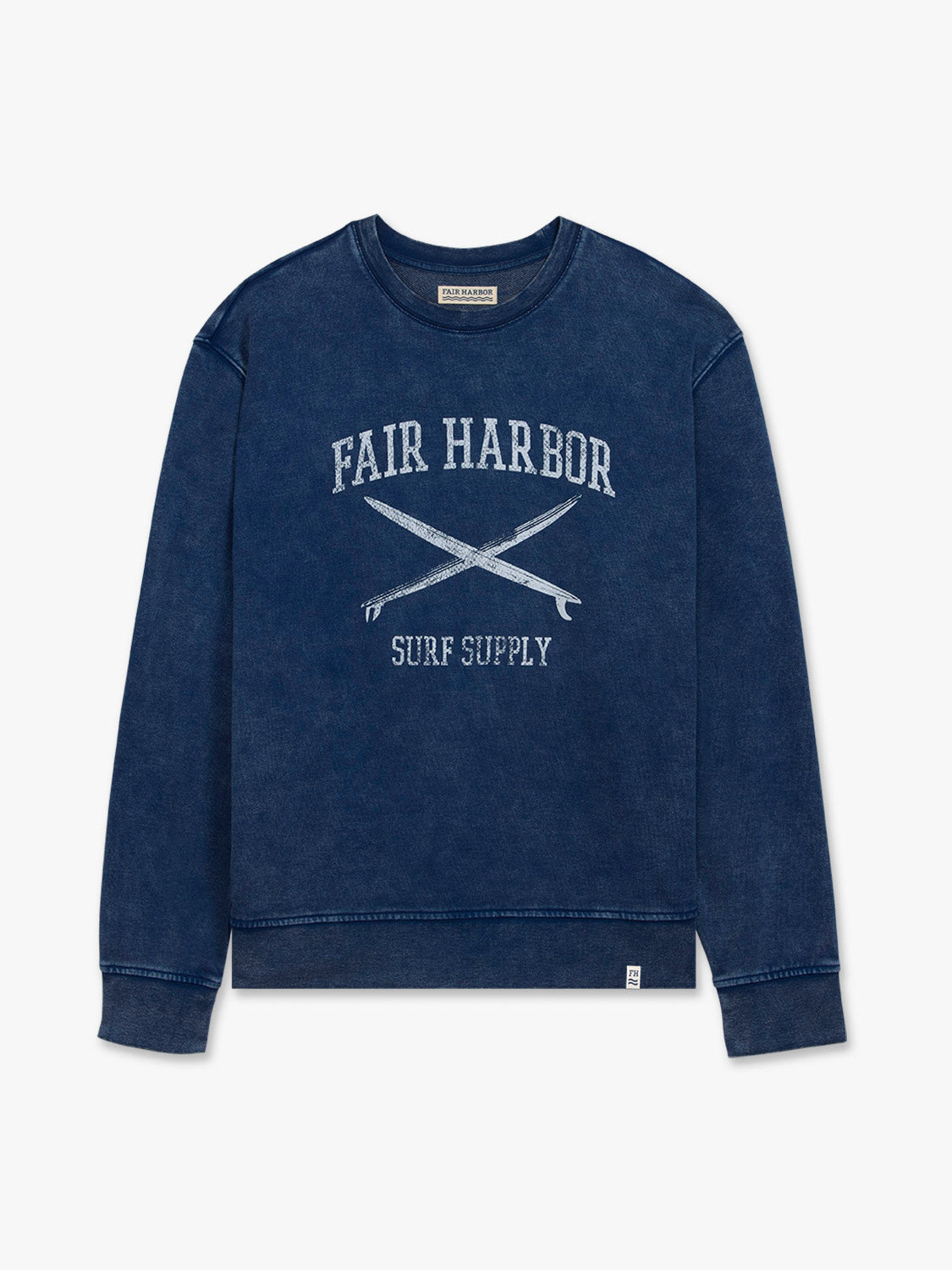 Fair Harbor Saltaire Graphic Crewneck - Navy FH Surfboard