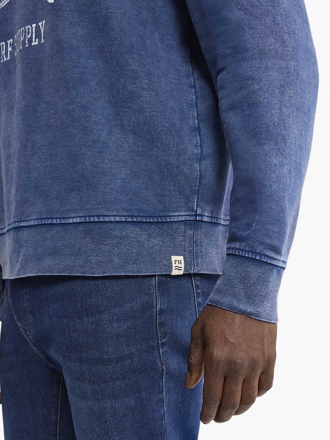 Fair Harbor Saltaire Graphic Crewneck - Navy FH Surfboard