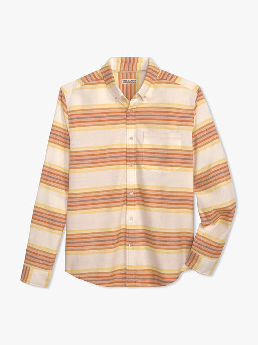 Fair Harbor Salty Oxford Shirt - Sunset Stripe