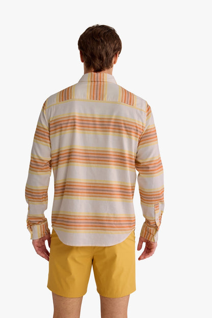 Fair Harbor Salty Oxford Shirt - Sunset Stripe