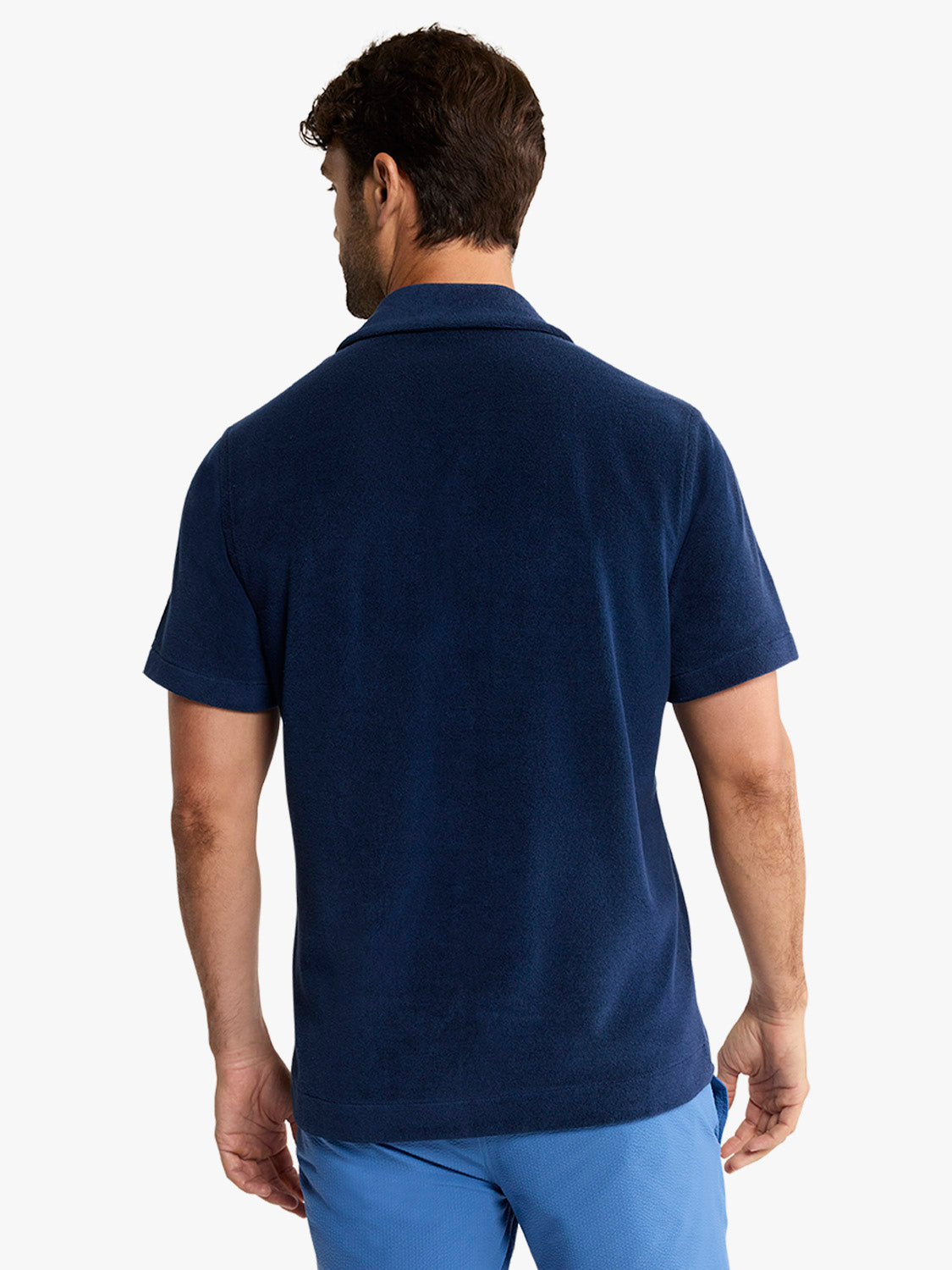 Fair Harbor Ravello Terry Short Sleeve Button Up - Navy