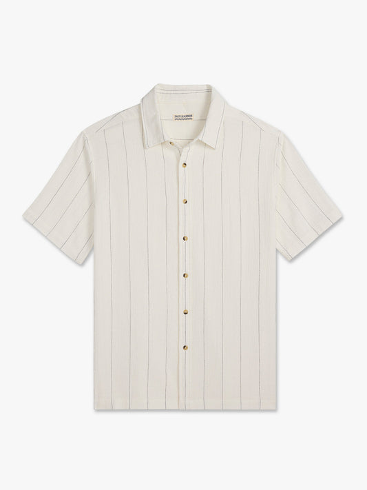 Fair Harbor Oasis Textured Shirt - Shell Stripe