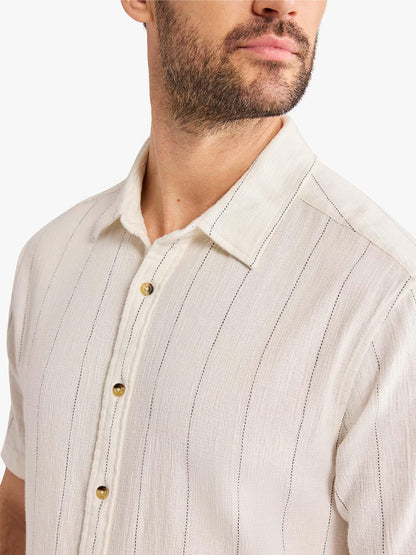 Fair Harbor Oasis Textured Shirt - Shell Stripe