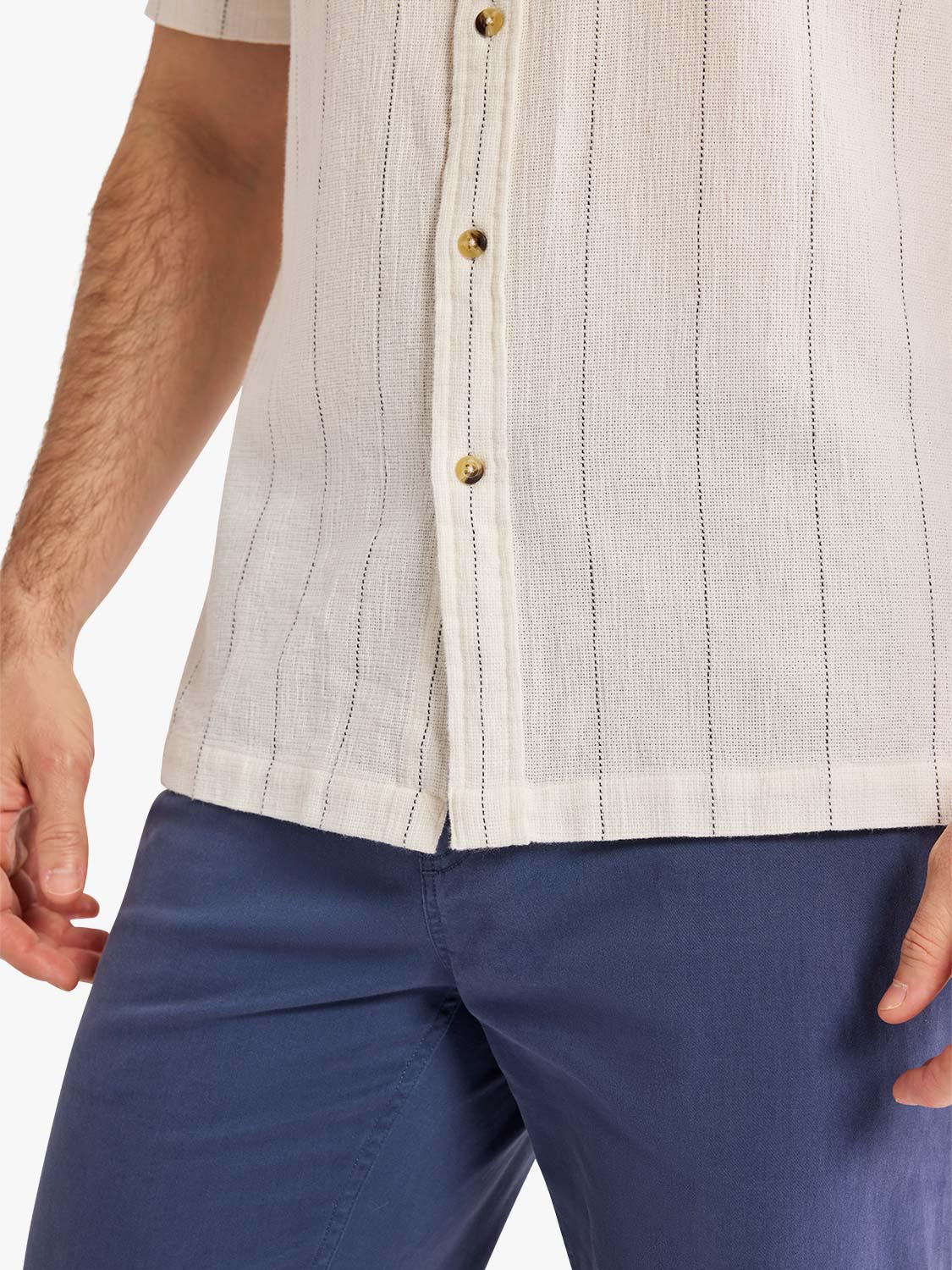 Fair Harbor Oasis Textured Shirt - Shell Stripe