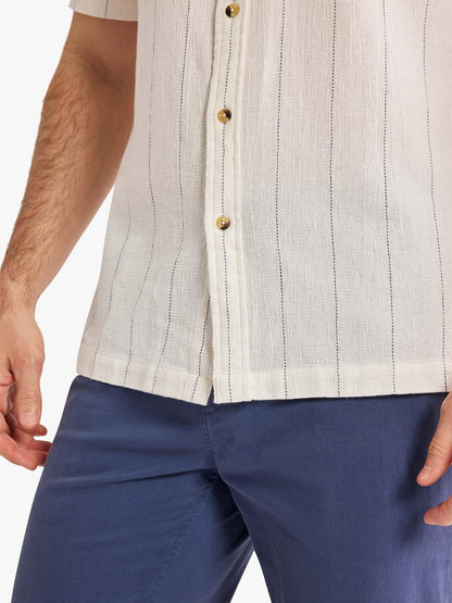 Fair Harbor Oasis Textured Shirt - Shell Stripe