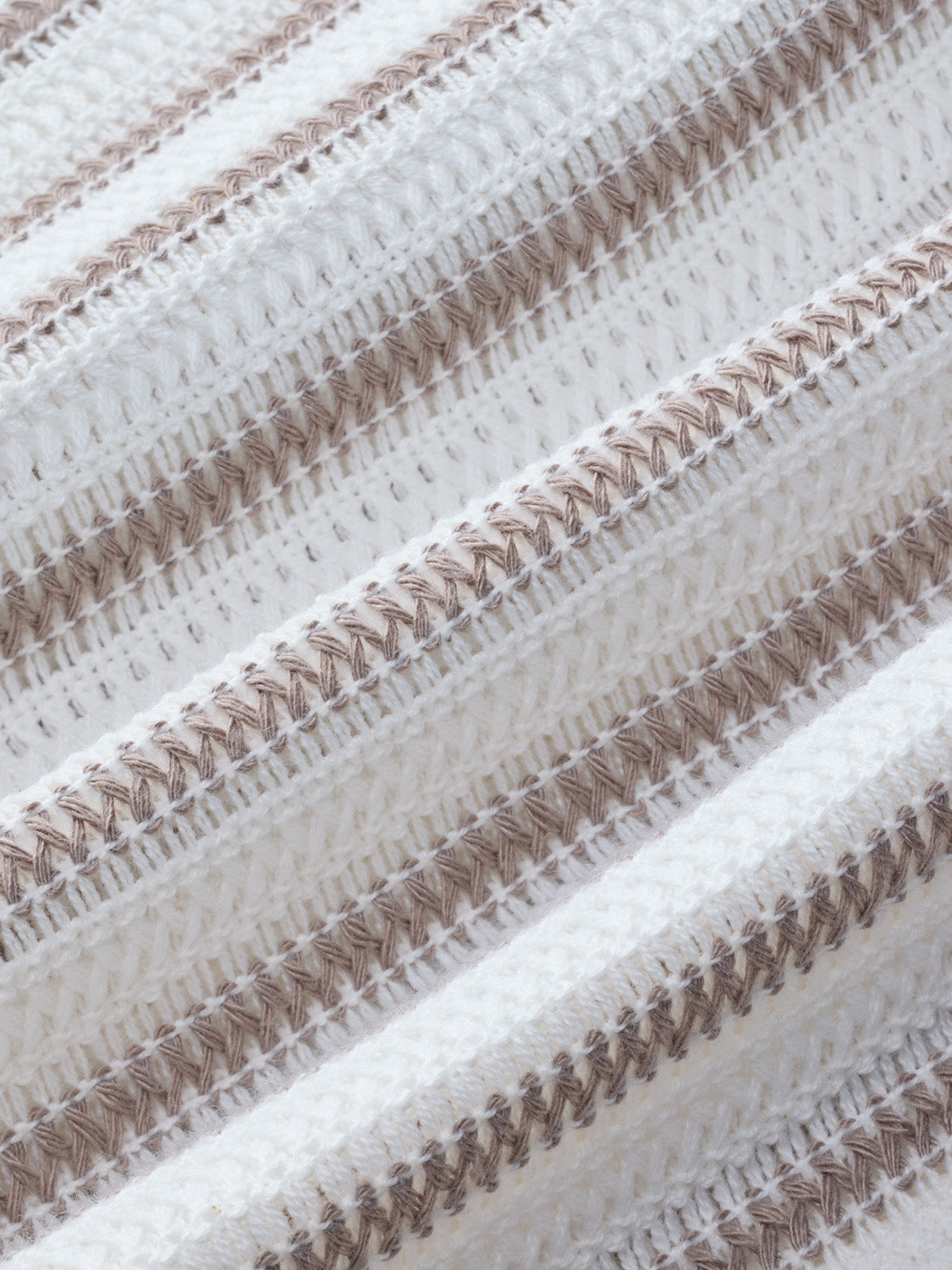 Fair Harbor Waveloom Crochet Shirt - Natural Stripe