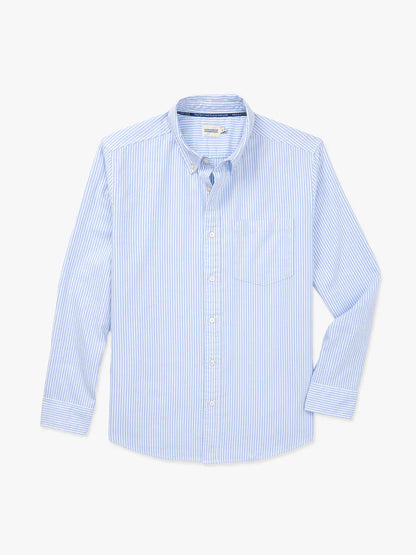 Fair Harbor Salty Oxford Shirt - Light Blue Stripe