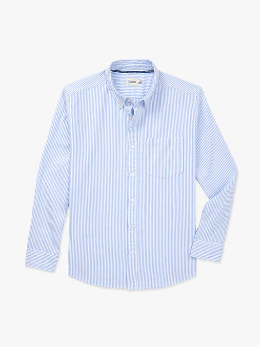 Fair Harbor Salty Oxford Shirt - Light Blue Stripe