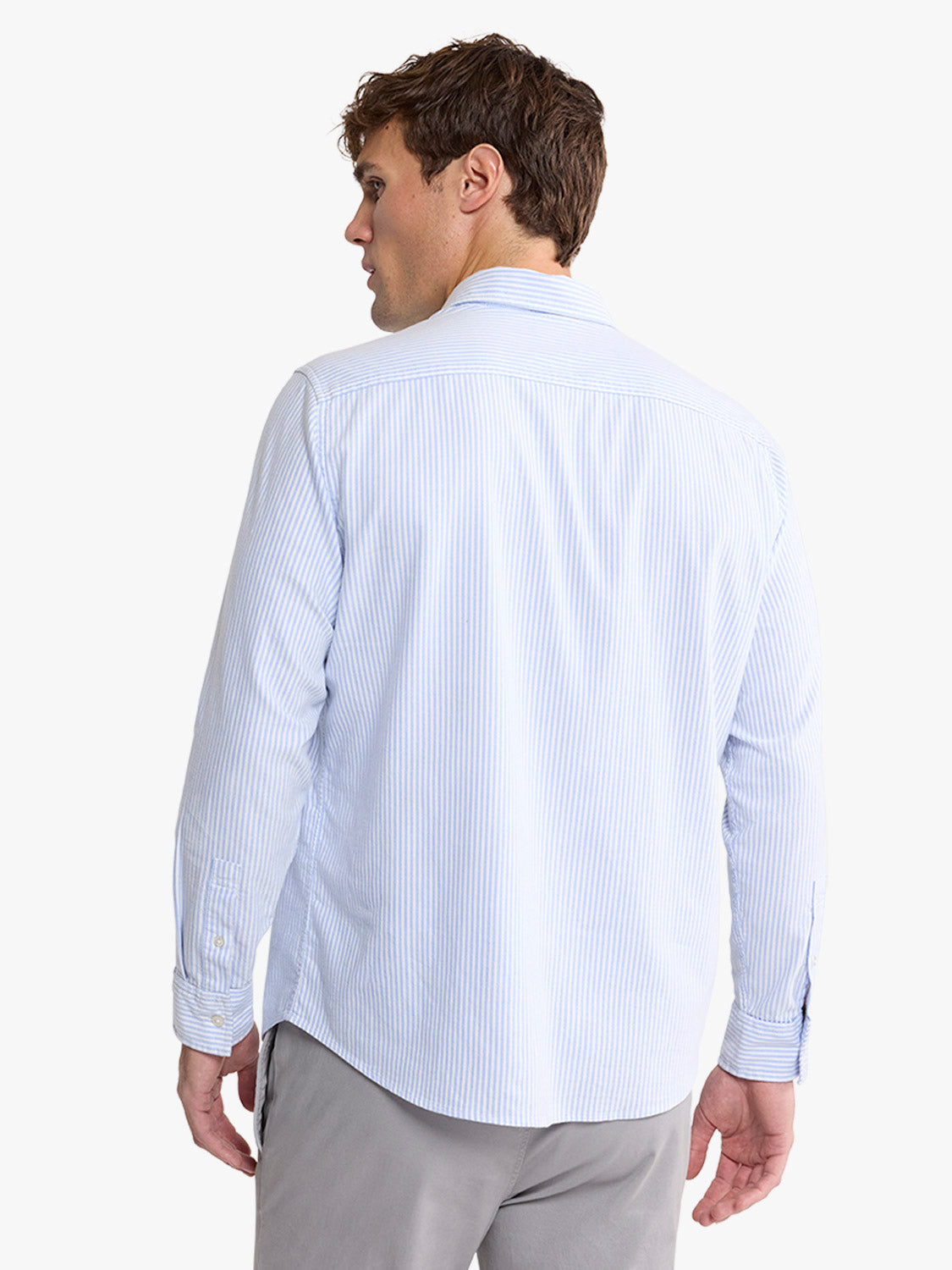 Fair Harbor Salty Oxford Shirt - Light Blue Stripe