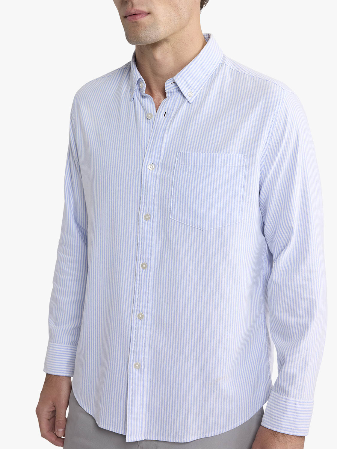 Fair Harbor Salty Oxford Shirt - Light Blue Stripe