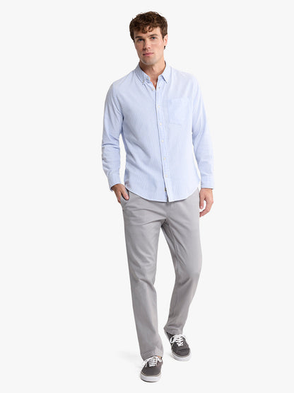 Fair Harbor Salty Oxford Shirt - Light Blue Stripe