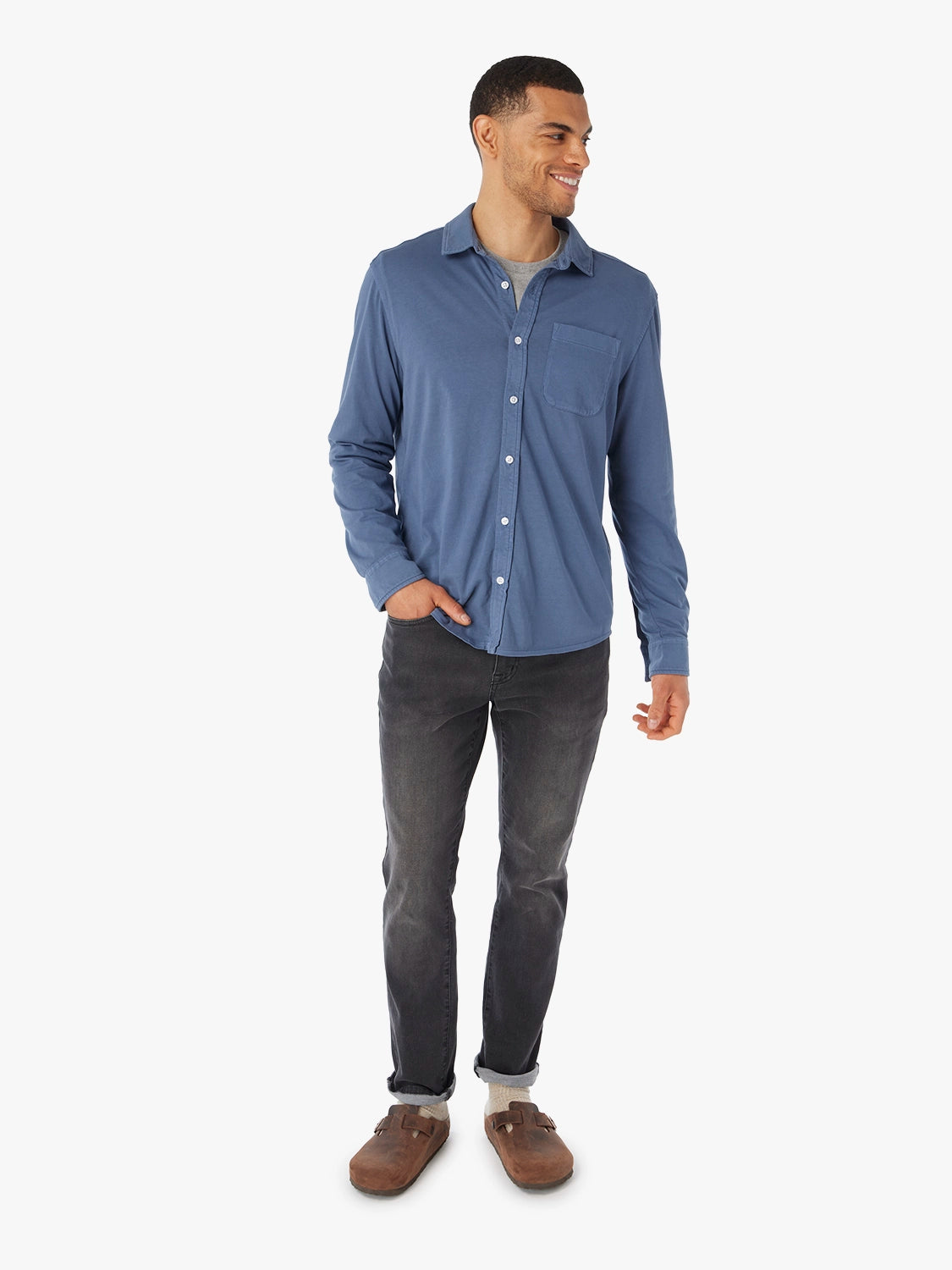 Fair Harbor Saltaire Long-Sleeve Shirt - Navy