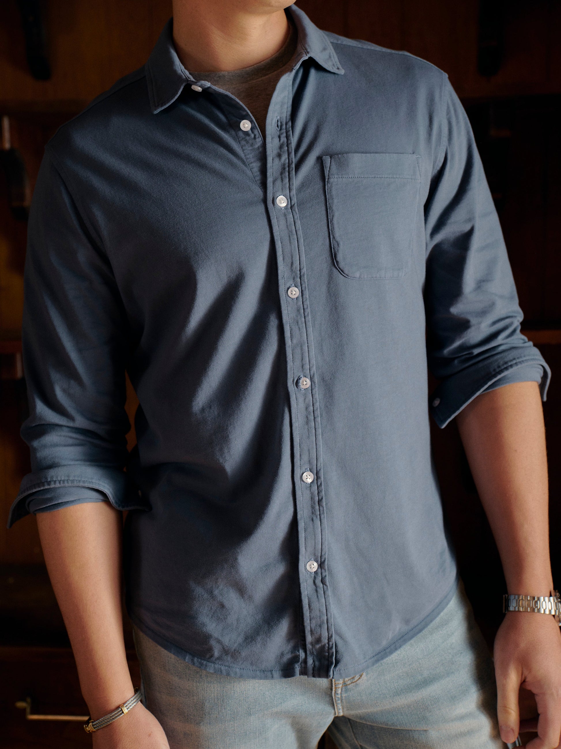 Fair Harbor Saltaire Long-Sleeve Shirt - Navy