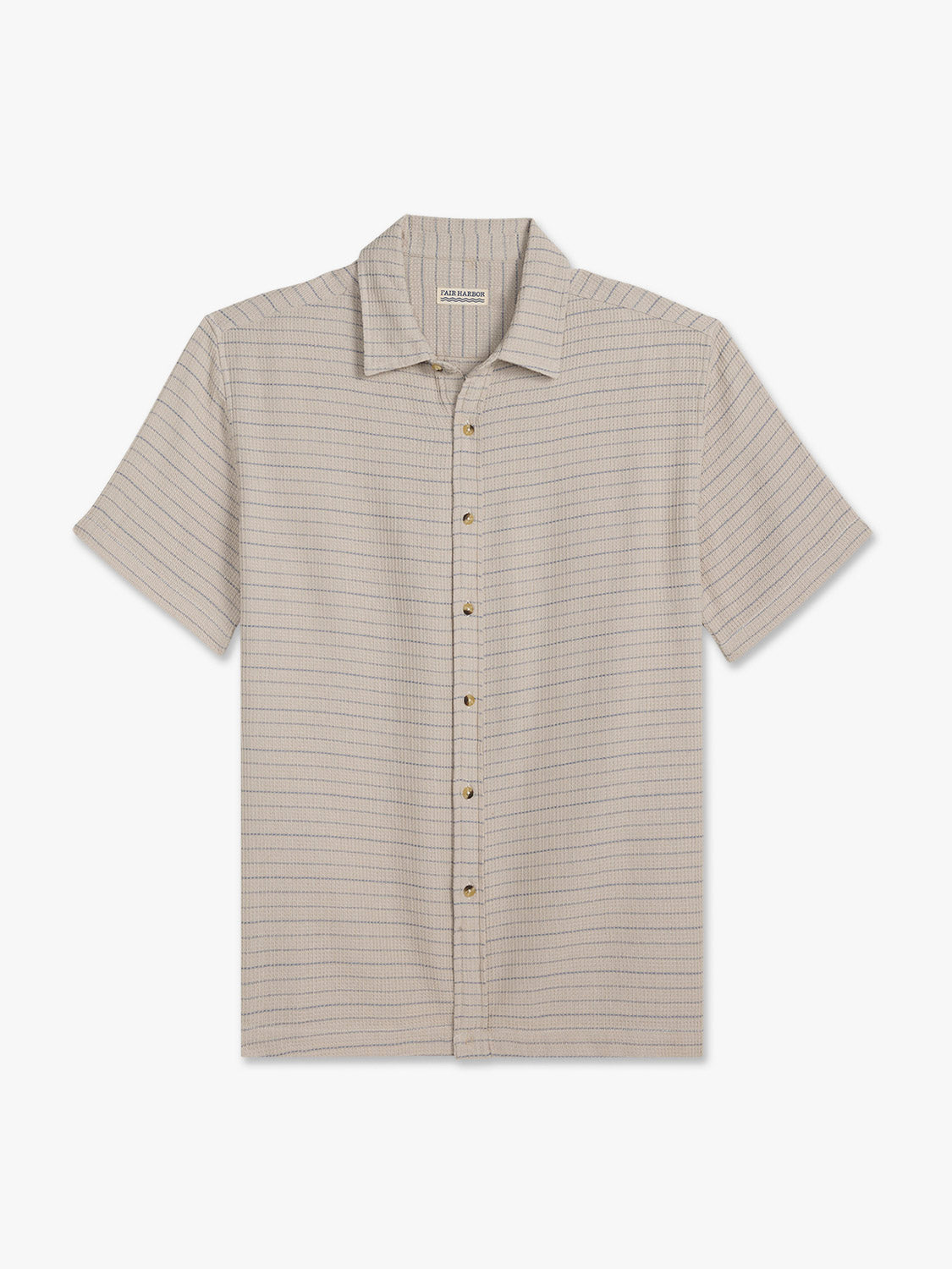 Fair Harbor Oasis Textured Shirt - Beachwood Stripe