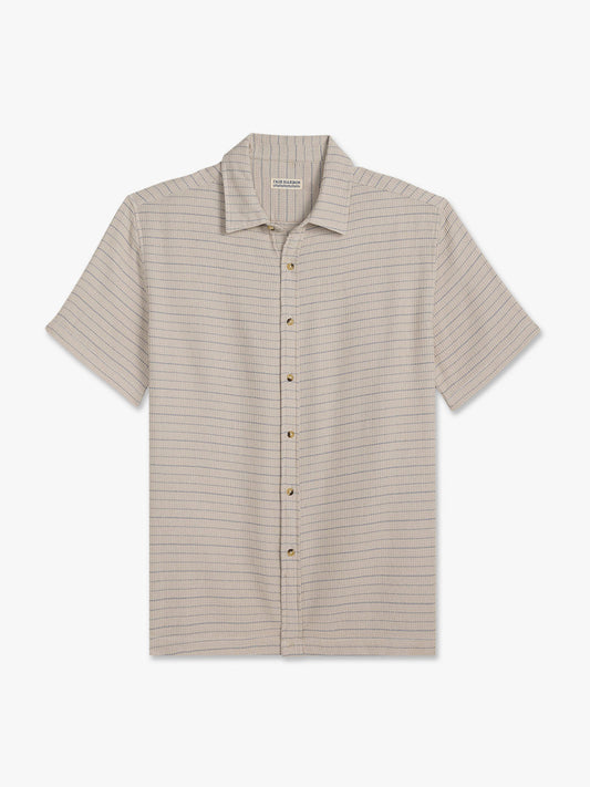 Fair Harbor Oasis Textured Shirt - Beachwood Stripe