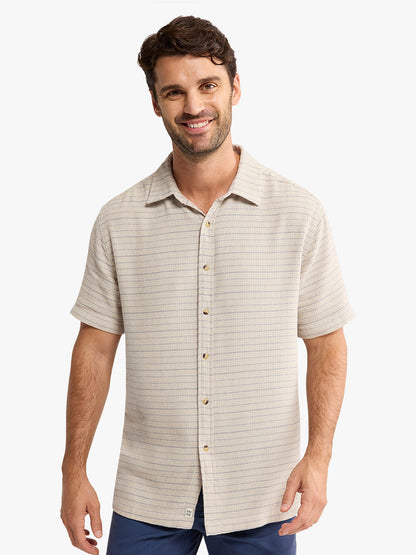 Fair Harbor Oasis Textured Shirt - Beachwood Stripe