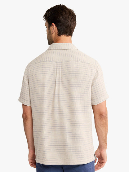 Fair Harbor Oasis Textured Shirt - Beachwood Stripe