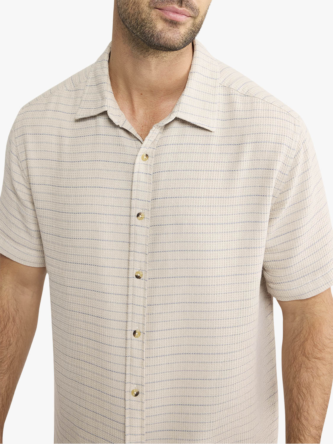 Fair Harbor Oasis Textured Shirt - Beachwood Stripe