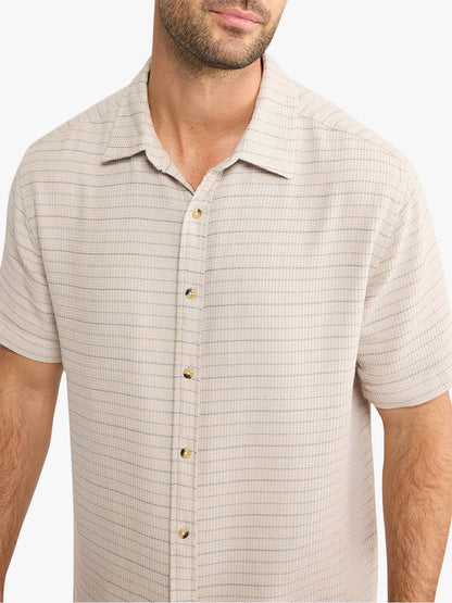 Fair Harbor Oasis Textured Shirt - Beachwood Stripe