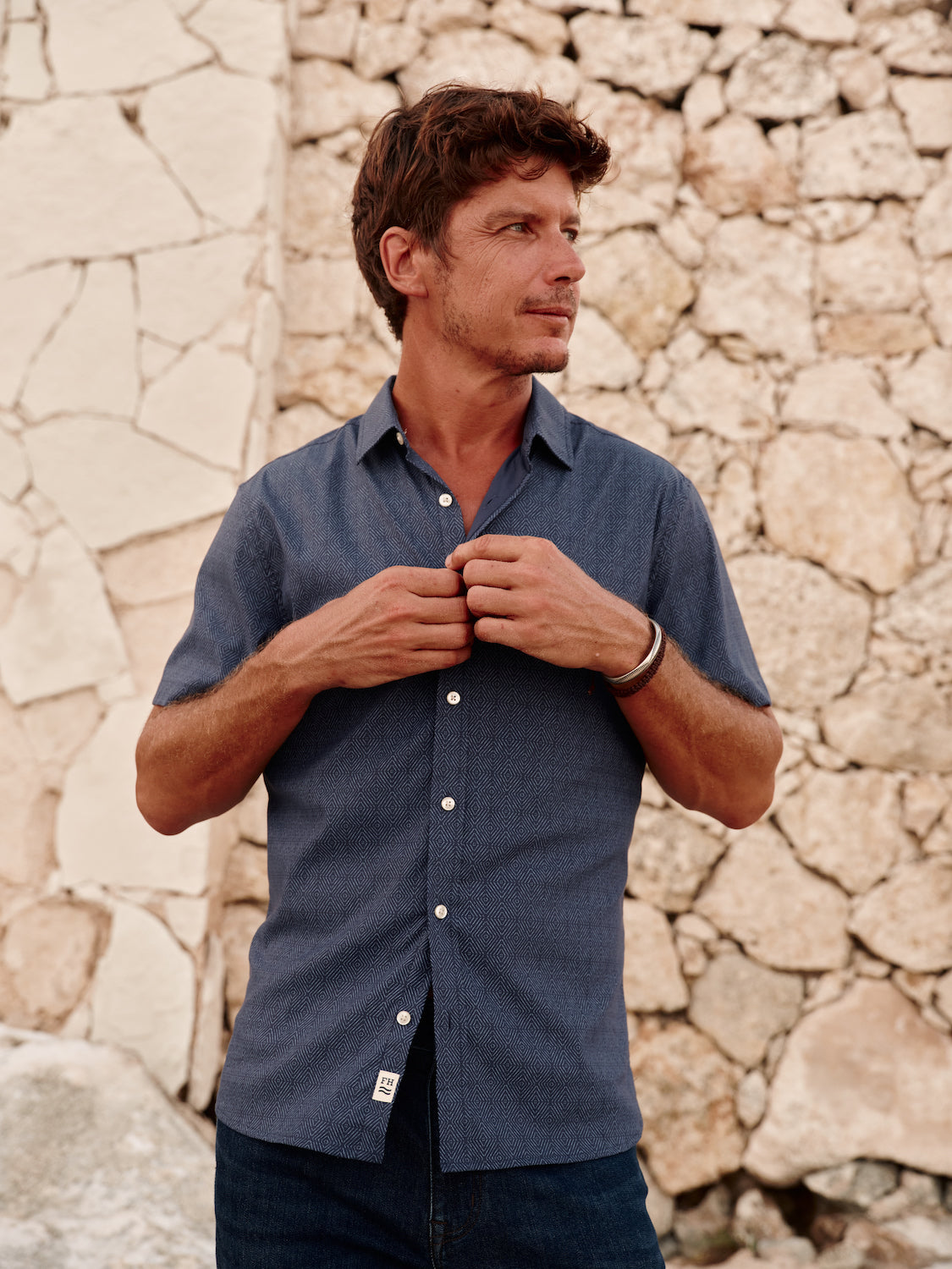 Fair Harbor Windward Shirt - Navy Shibori