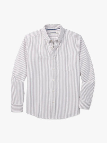 Fair Harbor Salty Oxford Shirt - Oak Stripe