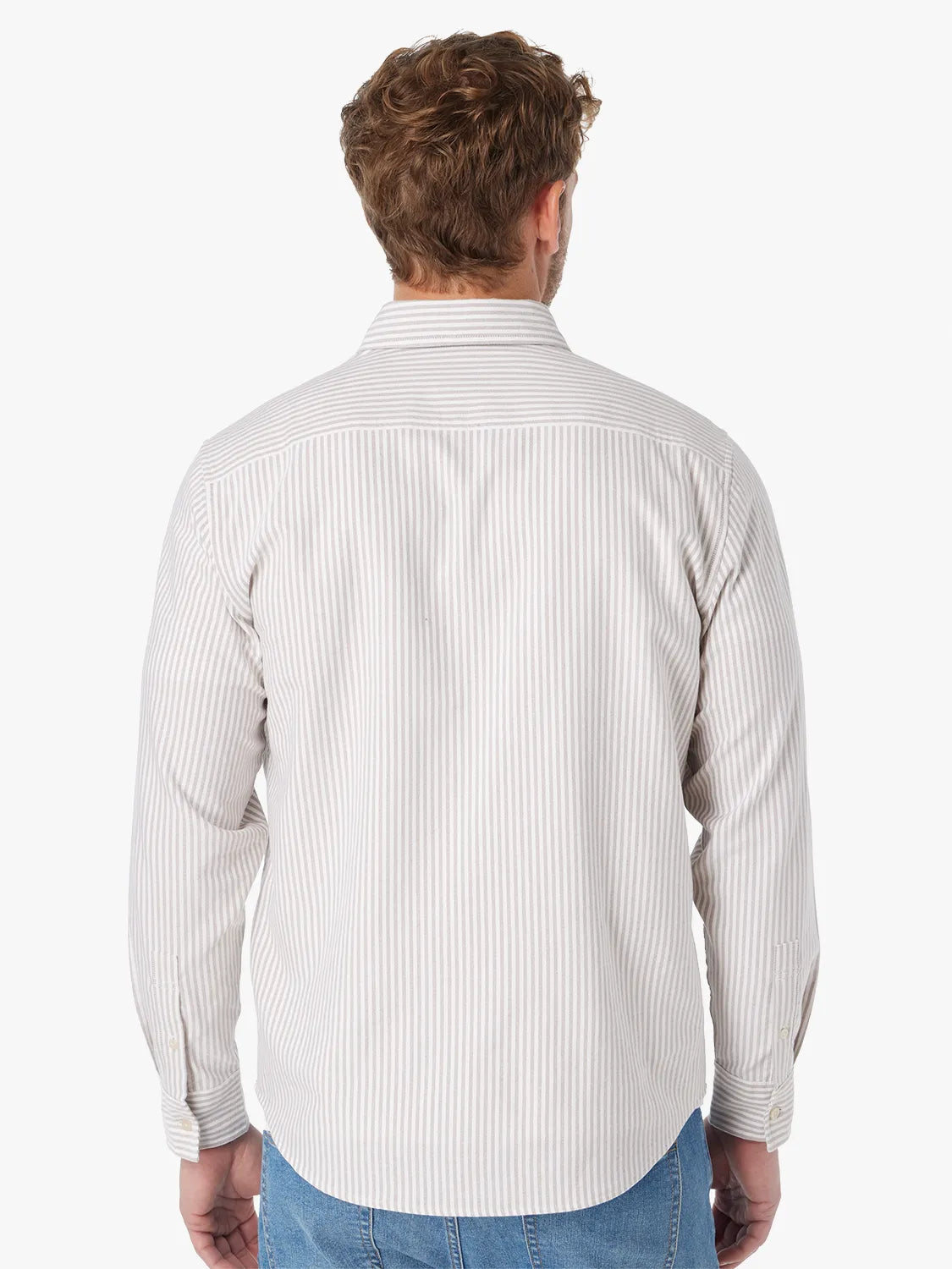 Fair Harbor Salty Oxford Shirt - Oak Stripe